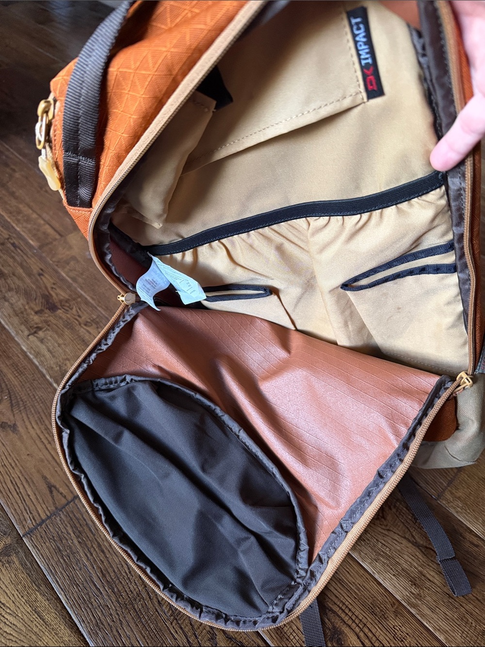 DAKINE HELY PACK 12 L Men's Two-Tone Orange and Tan Backpack - Picture 7 of 10